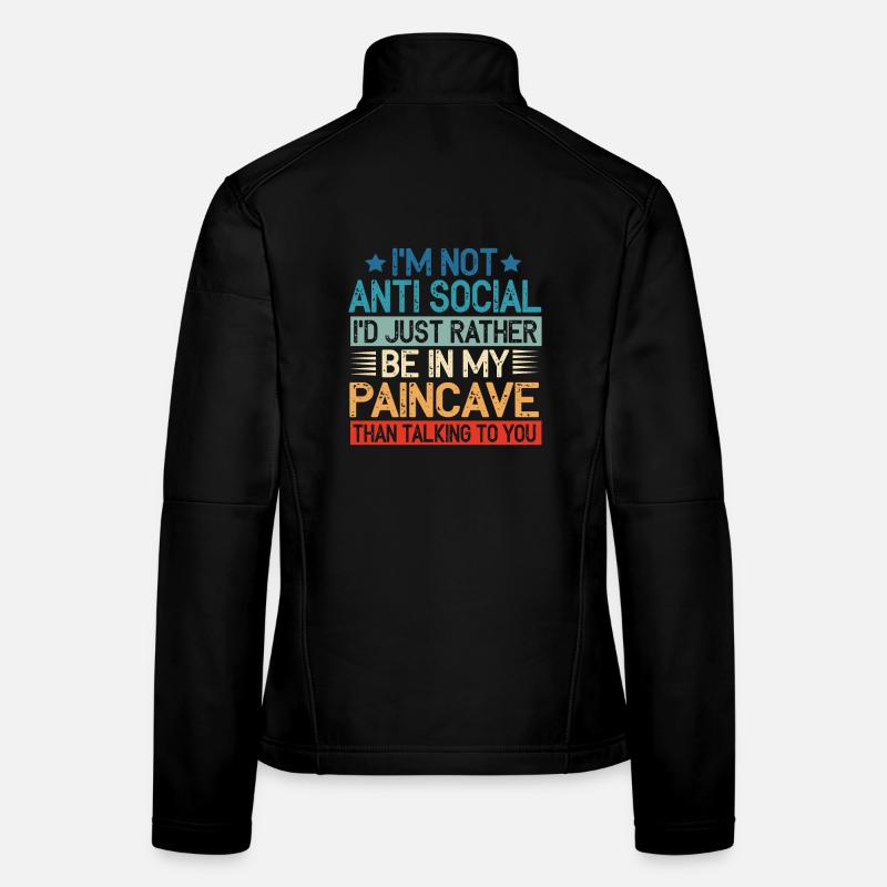 Je ne suis pas antisocial Paincave Triathlon Veste en tissu softshell Femme