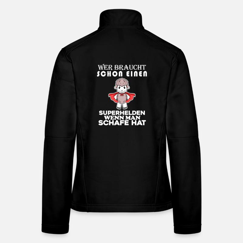 Schaf Superheld Hirte Frauen Softshelljacke