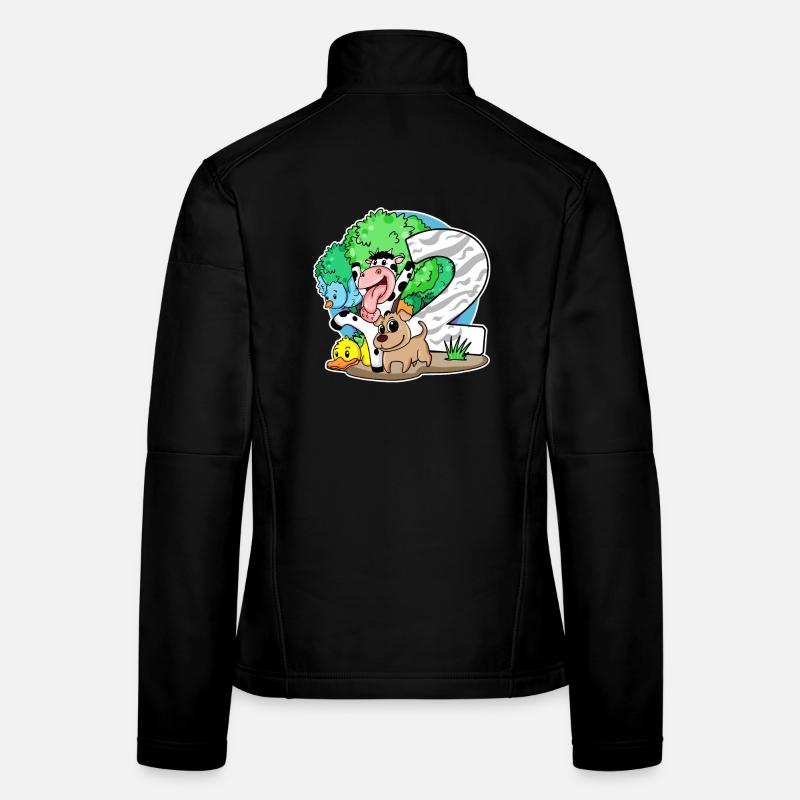 2ème anniversaire Animaux mignons 2 ans Veste en tissu softshell Femme
