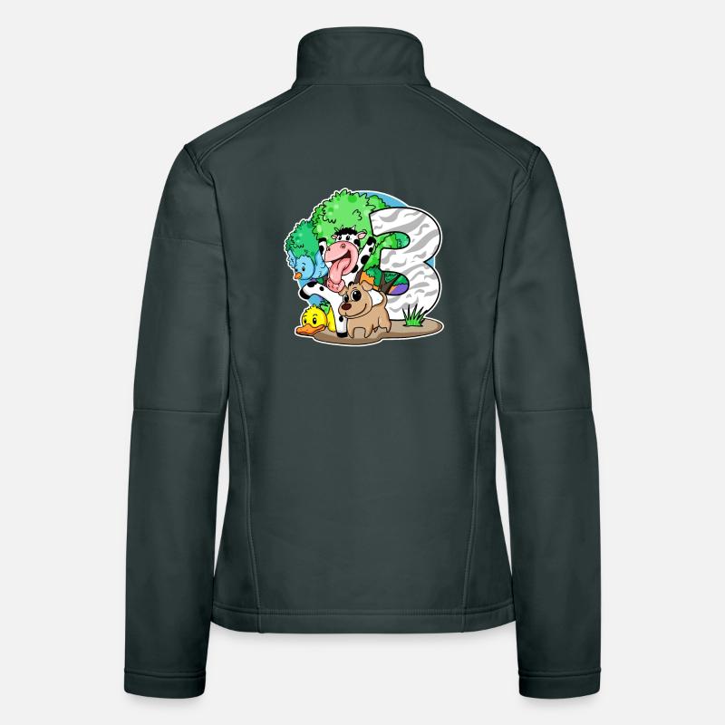 3ème anniversaire Animaux mignons 3 ans Veste en tissu softshell Femme