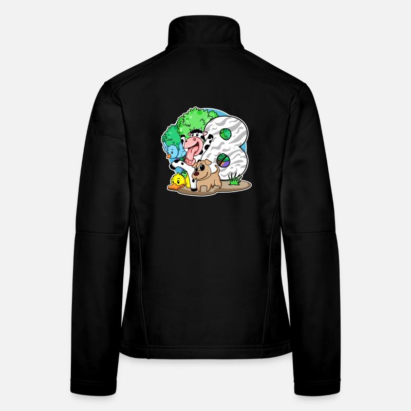 8ème anniversaire Animaux mignons 8 ans Veste en tissu softshell Femme