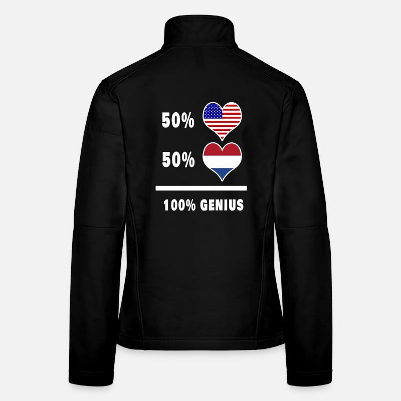 Conception ingénieuse du drapeau des États-Unis et des Pays-Bas Veste en tissu softshell Femme