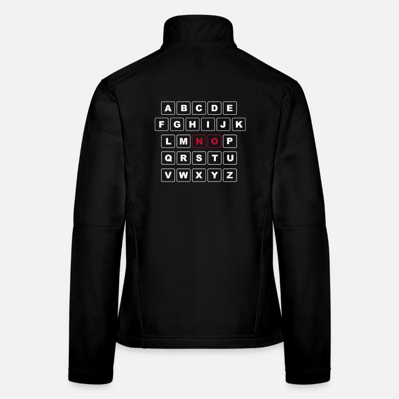 ABC Blanc avec premier mot - NON en rouge Veste en tissu softshell Femme