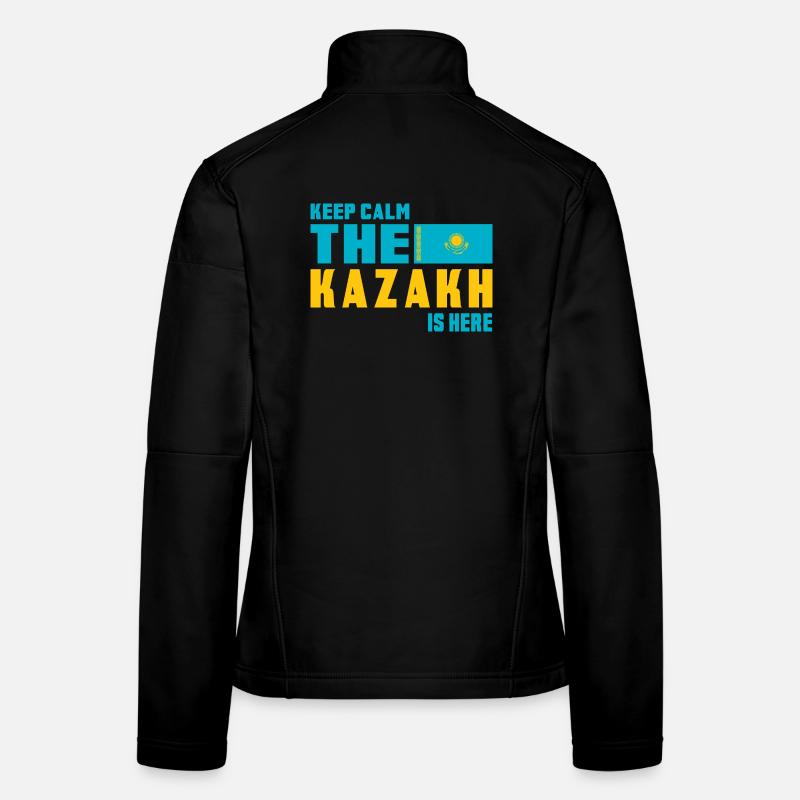 Keep Calm Kazakhstan flag design Women's Softshell Jacket