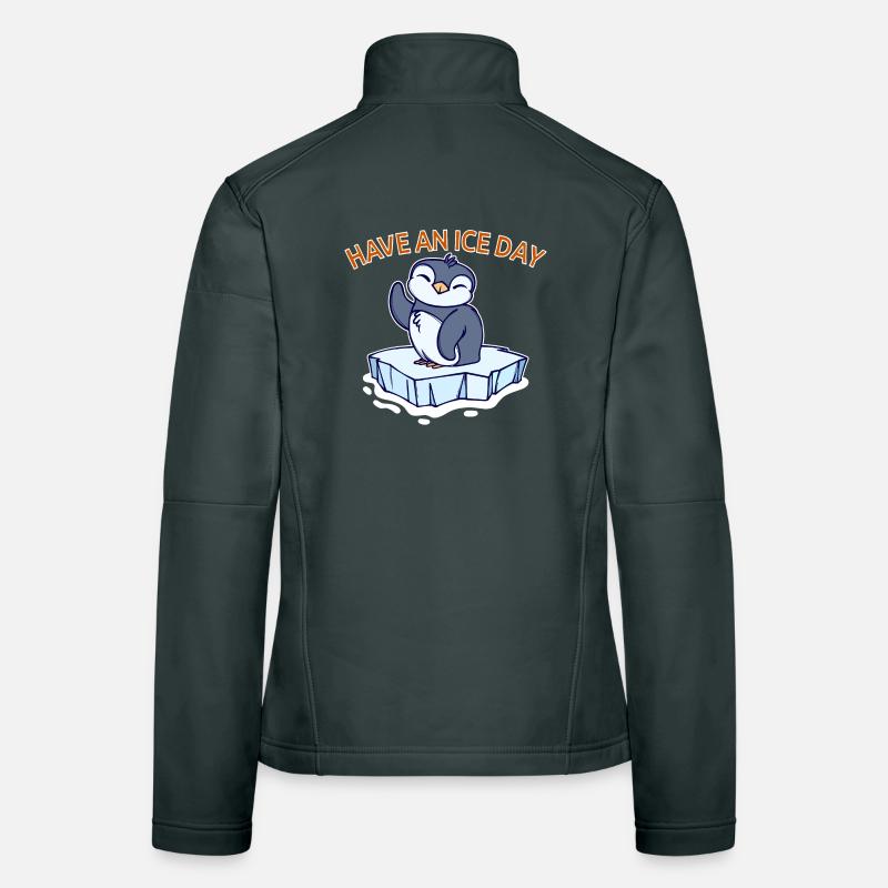 Antarctica Ice Cold Penguin Statement Seabird Women's Softshell Jacket