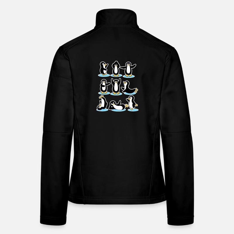 Patinage sur glace cool Antarctique Pingouin Oiseaux glacés Veste en tissu softshell Femme