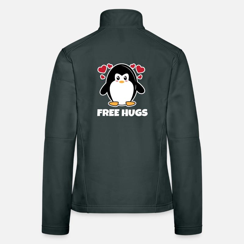 Seevogel Herz Tier Antarktis Süß Pinguin Statement Frauen Softshelljacke