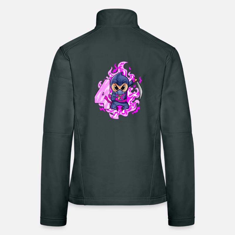 4. Geburtstag Mädchen 4 Jahre alt Ninja Frauen Softshelljacke
