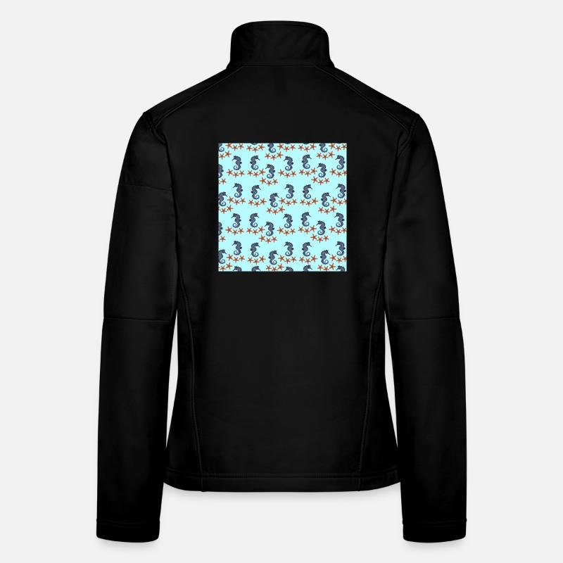 sommerkleidung tiermuster, Seepferdchenmuster Frauen Softshelljacke