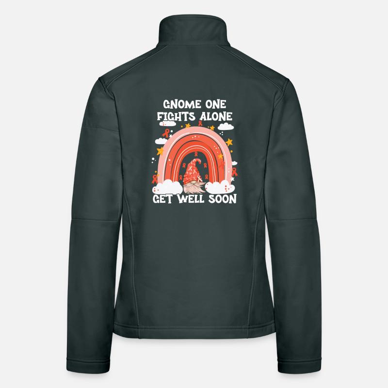 Gnome One Fights Alone Leukemia Women's Softshell Jacket