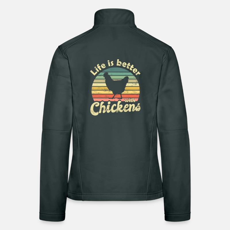 Huhn Hühner Frauen Softshelljacke
