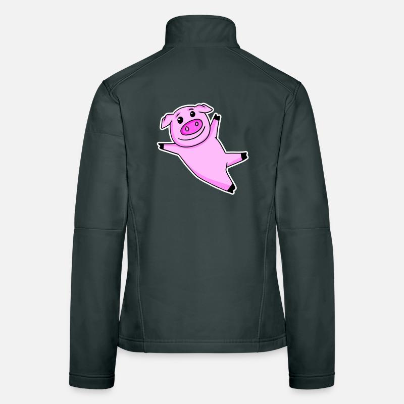 Cochon mignon Veste en tissu softshell Femme