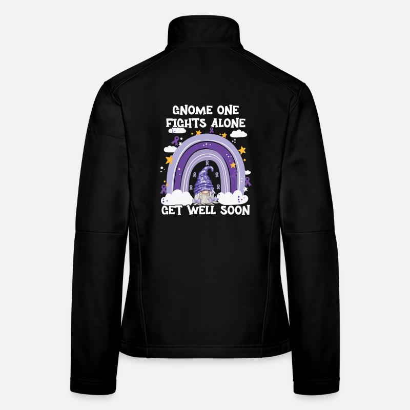 Gnome One Fights Alone Hodgkin Lymphoma Women's Softshell Jacket