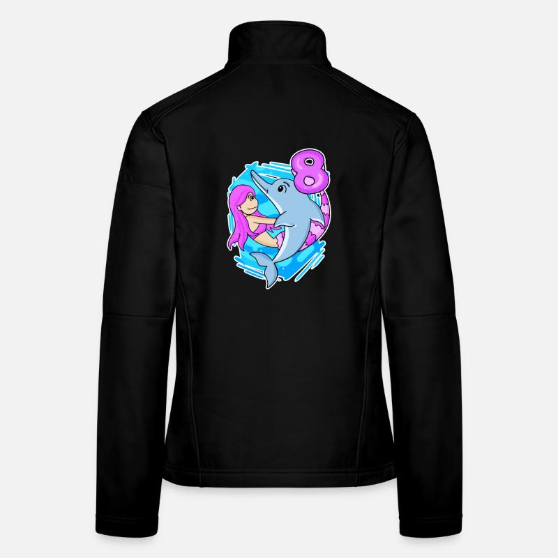 8. Geburtstag Mädchen 8 Jahre alt Meerjungfrau - Frauen Softshelljacke - Schwarz