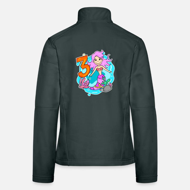 Fille 3 ans sirène de 3ème anniversaire Veste en tissu softshell Femme