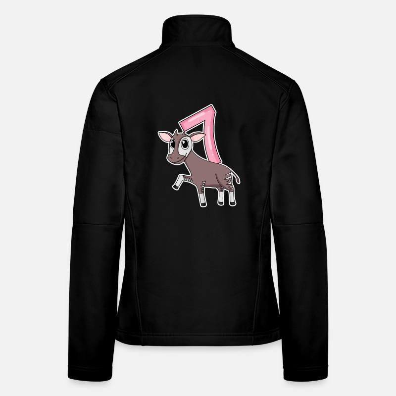 Fille de 7 ans Okapi cadeau de 7ème anniversaire Veste en tissu softshell Femme
