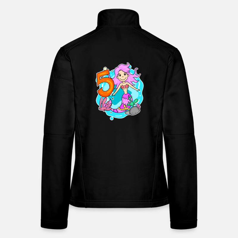 Fille de 5 ans sirène de 5ème anniversaire Veste en tissu softshell Femme