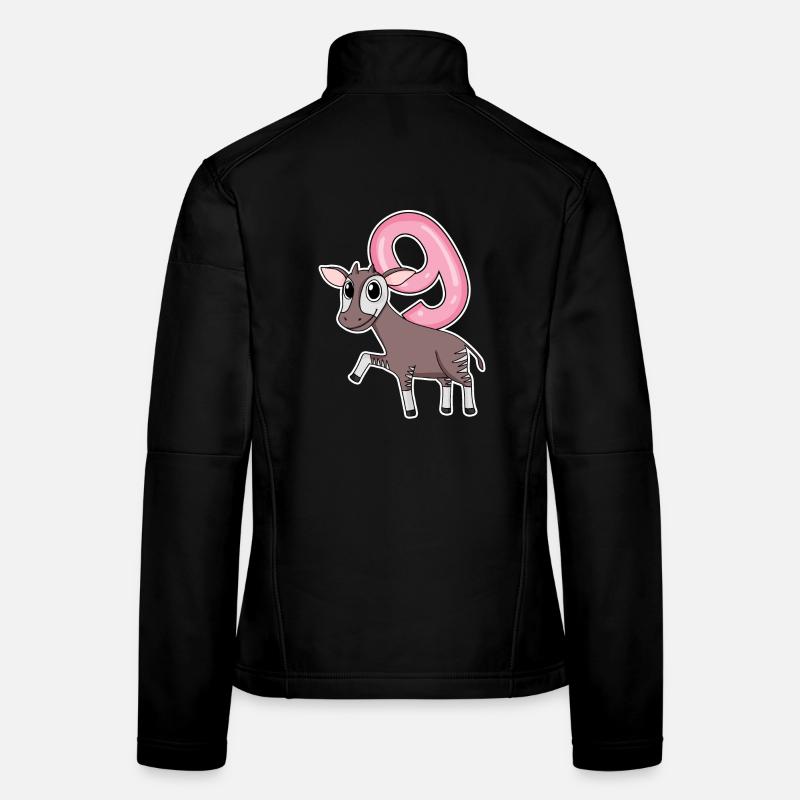 Fille 9 ans Okapi cadeau de 9ème anniversaire Veste en tissu softshell Femme