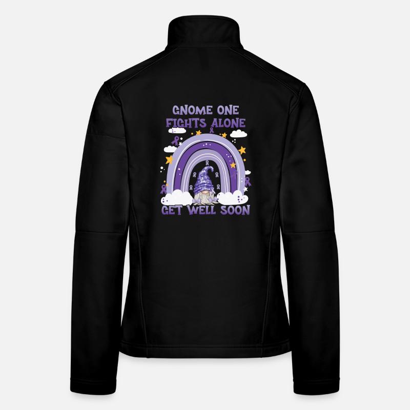 Gnome One Fights Alone Hodgkin Lymphoma Women's Softshell Jacket
