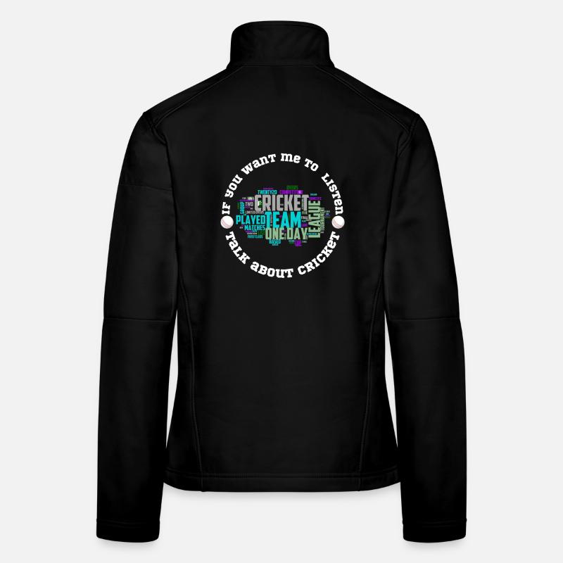 Cricket Team Wortwolke OneDay Layout - Frauen Softshelljacke - Schwarz