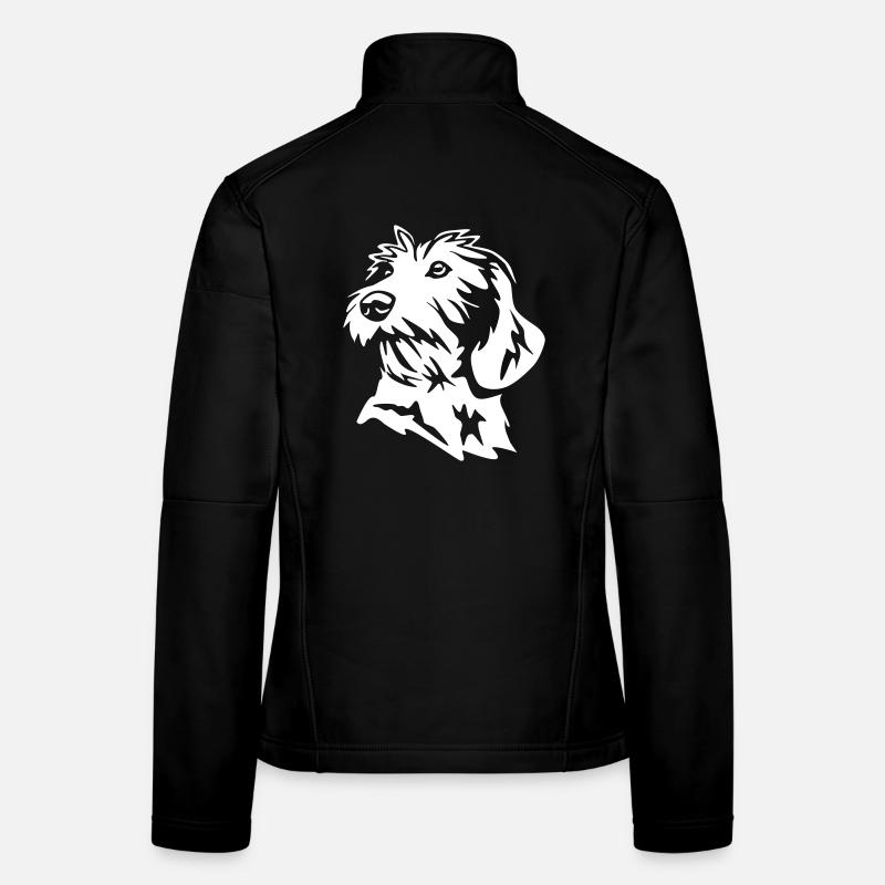 Tête de teckel « Black Edition » Veste en tissu softshell Femme