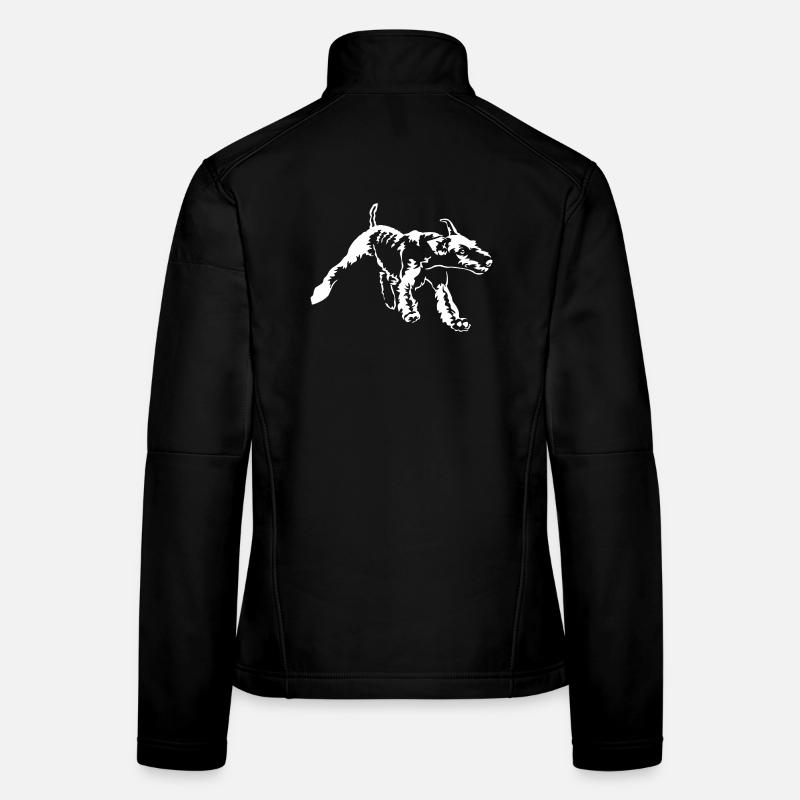 Airedale Terrier "Black Edition" Frauen Softshelljacke