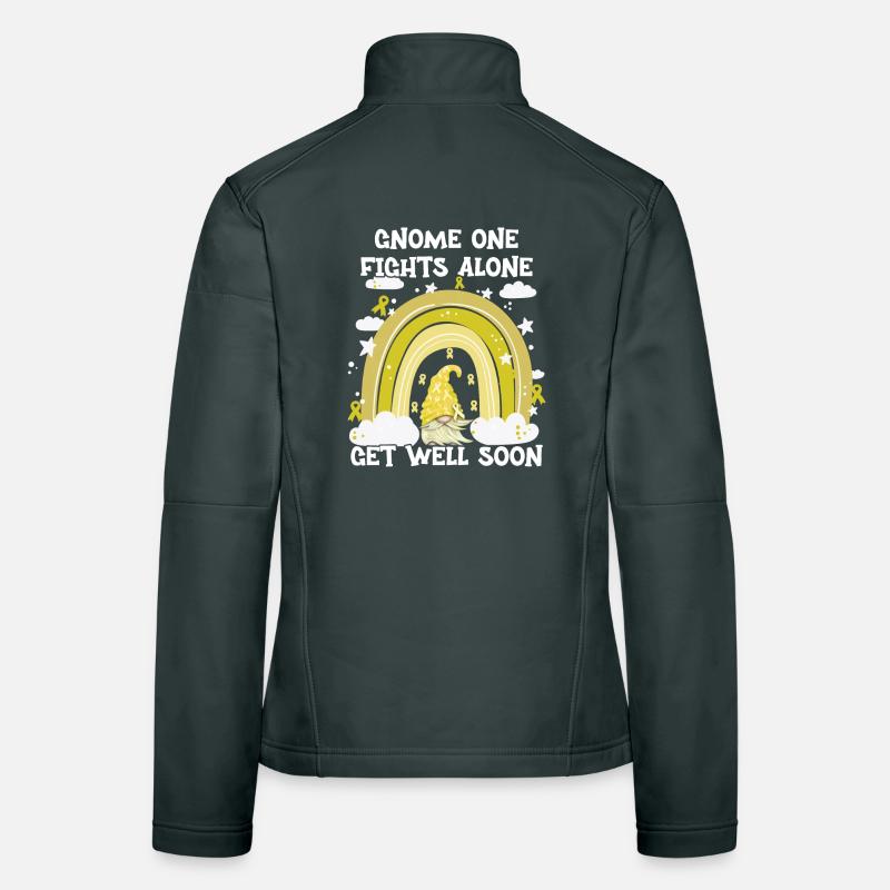 Gnome One Fights Alone Sarcoma Cancer Women's Softshell Jacket
