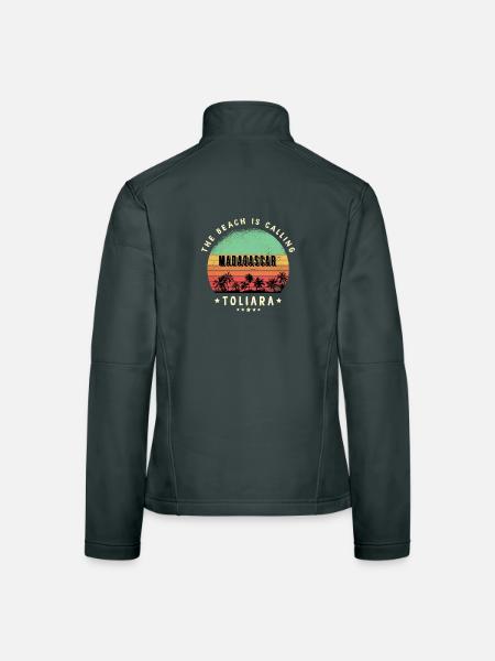 Toliara Madagascar beach design - Women's Softshell Jacket - black - Back