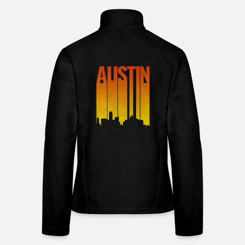 Austin Skyline Abendlicht Frauen Softshelljacke