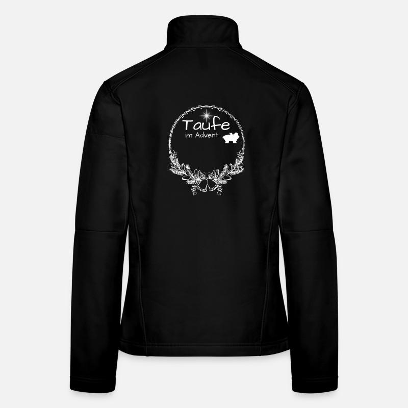 Taufe im Advent Baby greift nach Weihnachtsstern Frauen Softshelljacke