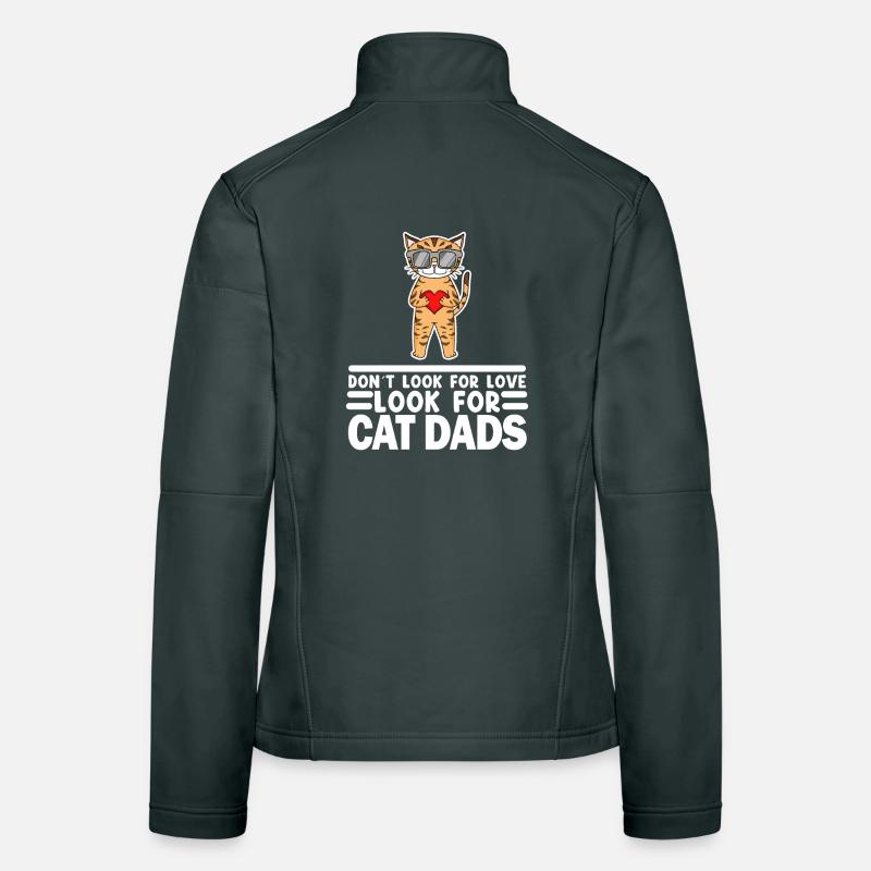 Cat Papa Père Chats Propriétaire d’animal cadeau Veste en tissu softshell Femme
