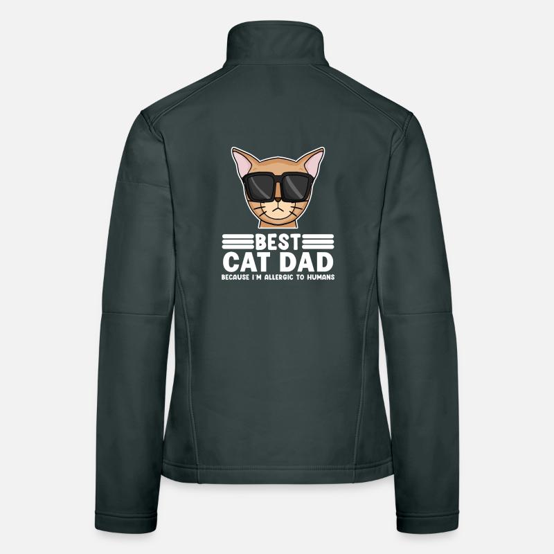 Cat Papa Père Chats Propriétaire d’animal cadeau Veste en tissu softshell Femme