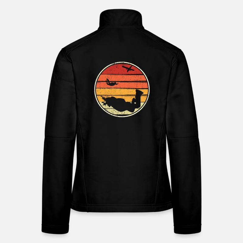 Sunset Silhouette Surf Circle Frauen Softshelljacke