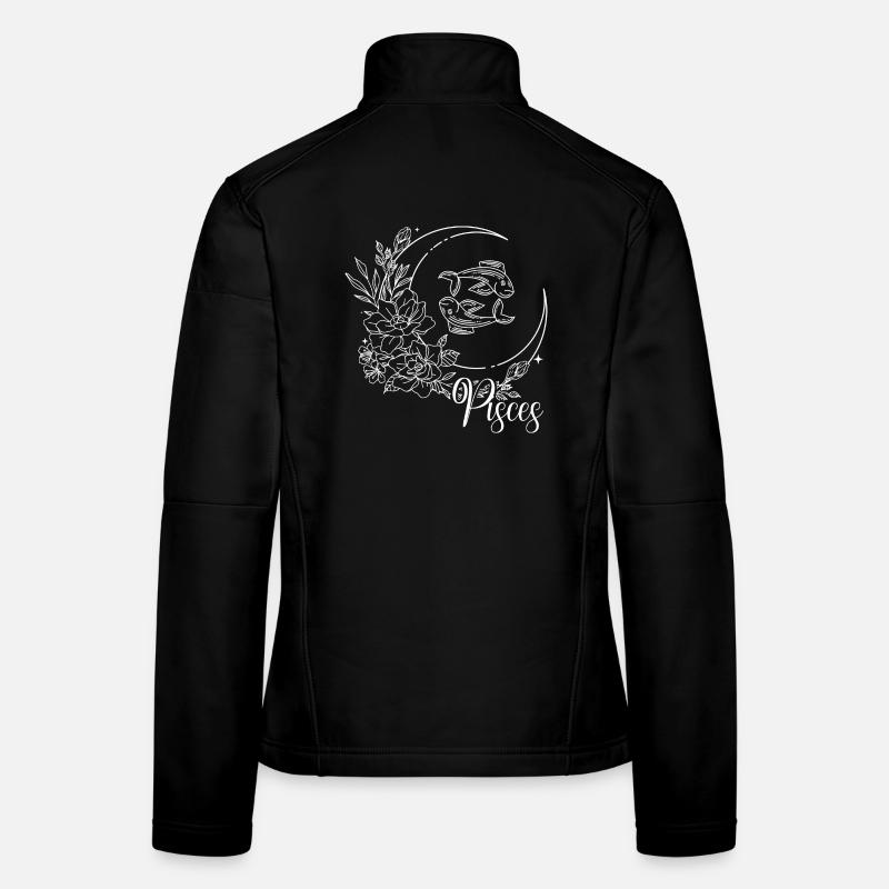 Fische Blüte Mond Frauen Softshelljacke