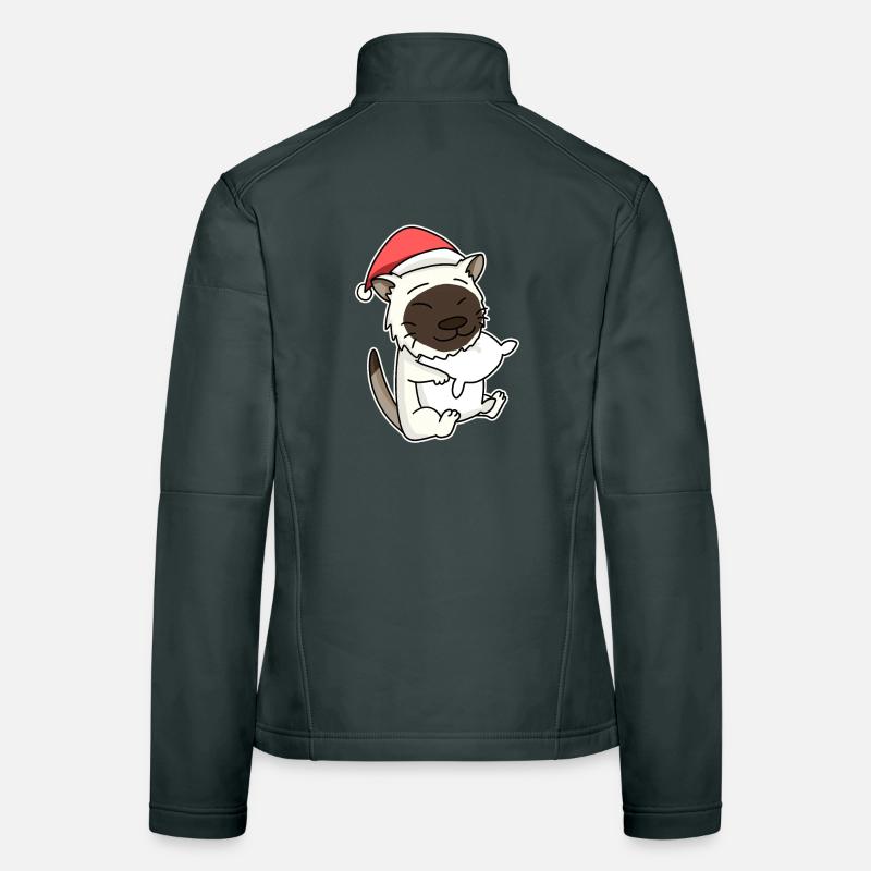 Chat birman Noël Sleeping Tired Veste en tissu softshell Femme