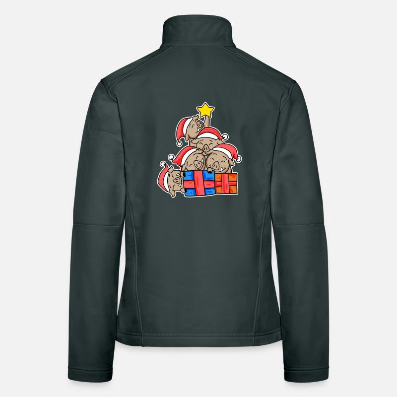Sanglier Arbre de Noël Sanglier Veste en tissu softshell Femme