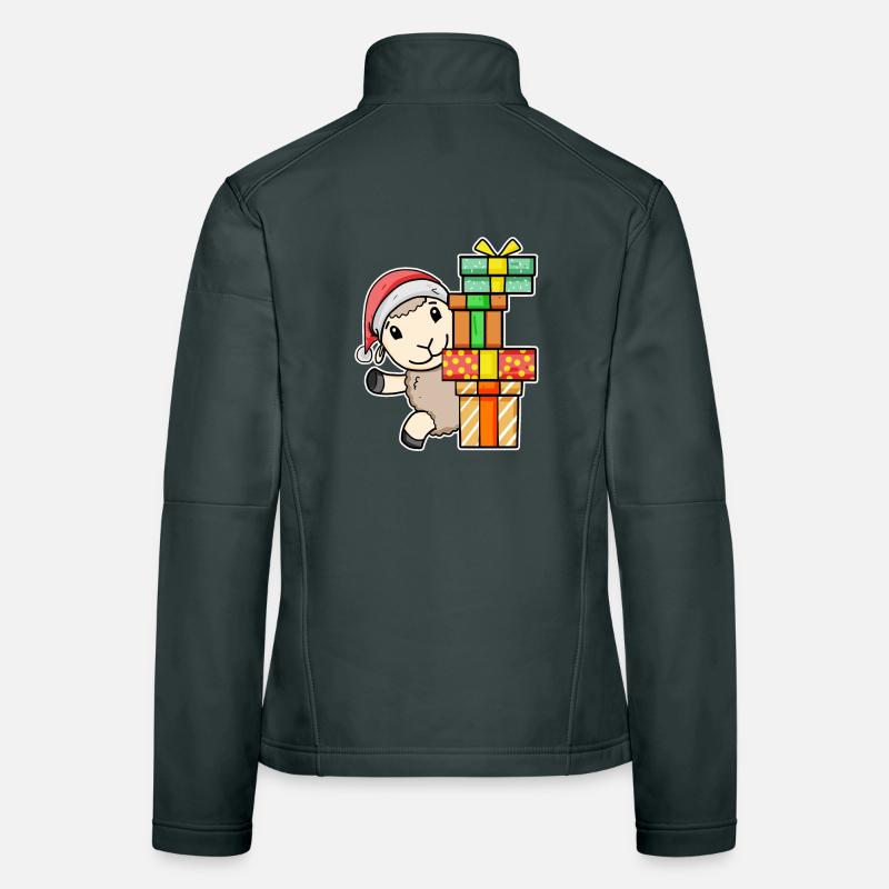 Moutons de Noël avec cadeaux Veste en tissu softshell Femme