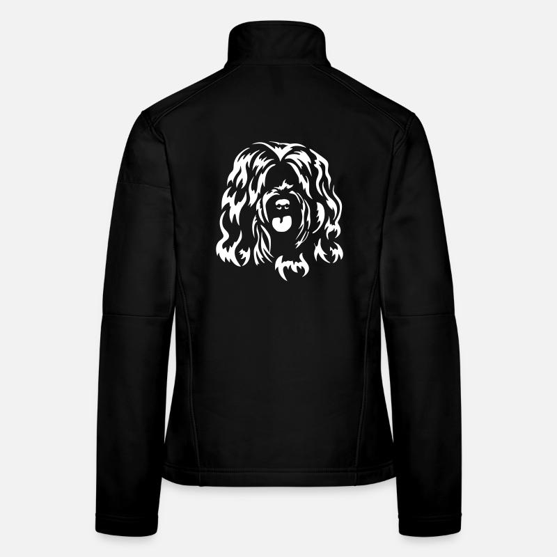 Tibet Terrier Kopf "Black Edition" - Frauen Softshelljacke - Schwarz