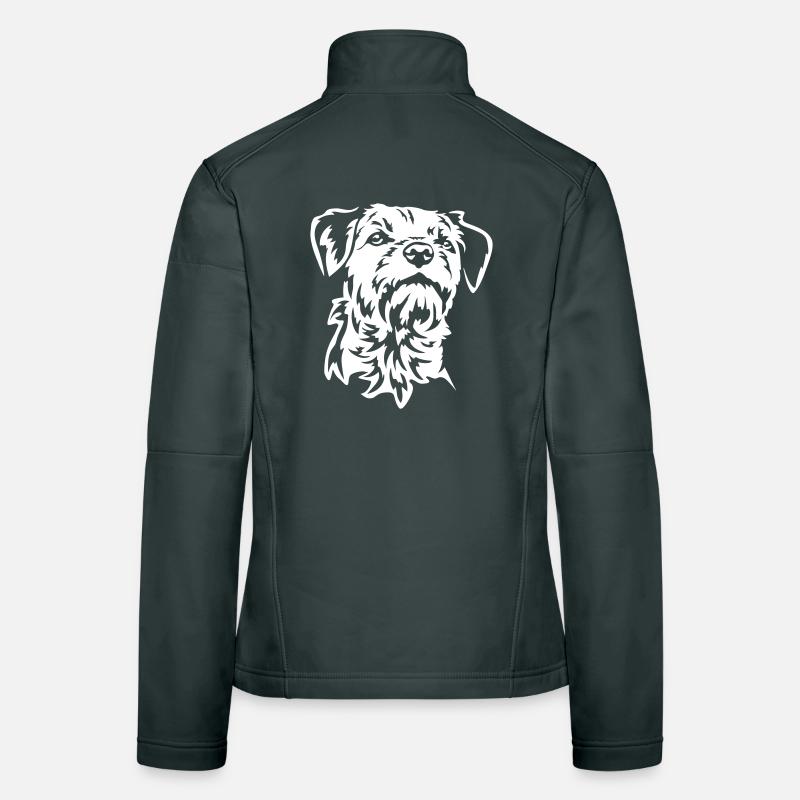 Border Terrier Head « Black Edition » Veste en tissu softshell Femme