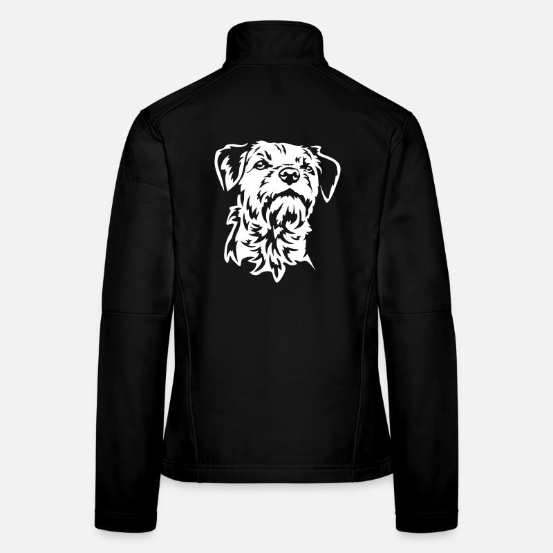 Border Terrier Head « Black Edition » Veste en tissu softshell Femme