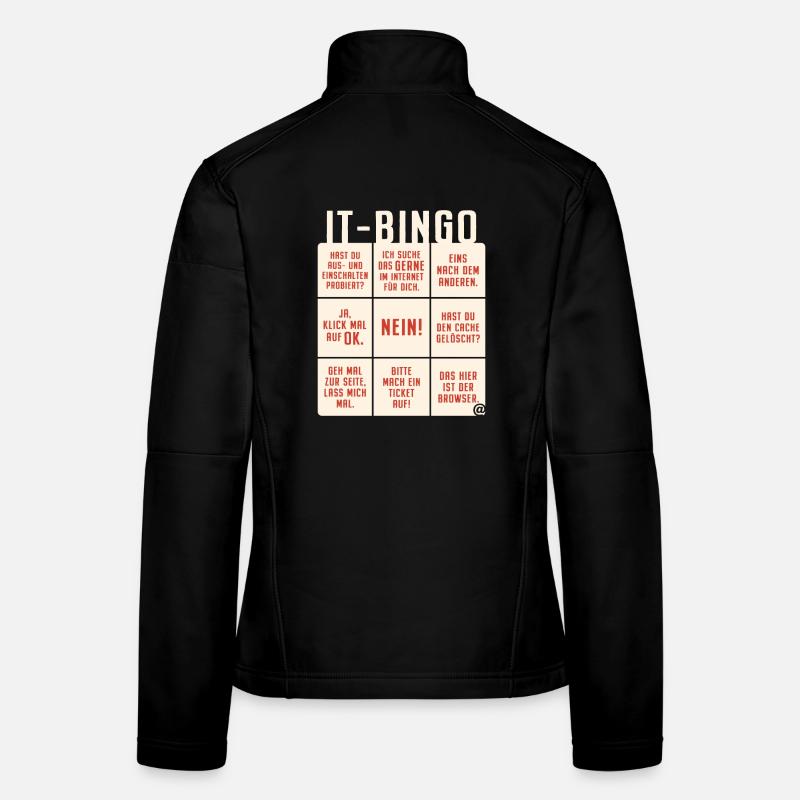 IT Support Bingo Service Desk IT Helpdesk Sysadmin - Frauen Softshelljacke - Schwarz