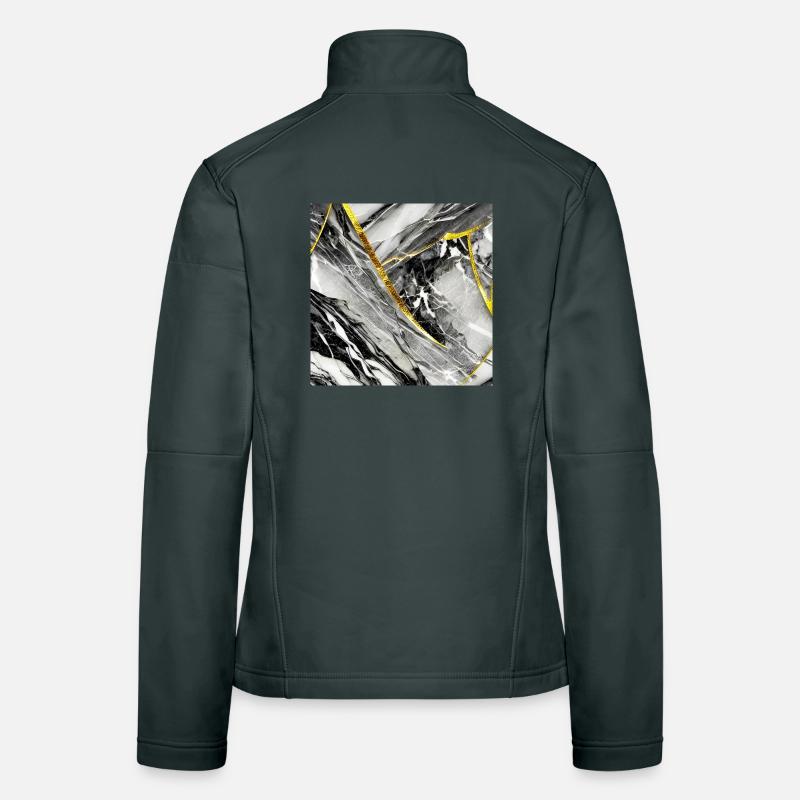 Marbre Or Noir Pierre Naturelle Veste en tissu softshell Femme