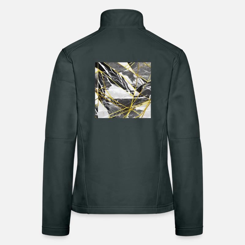 Marble Black Gold Geometric texture Women's Softshell Jacket