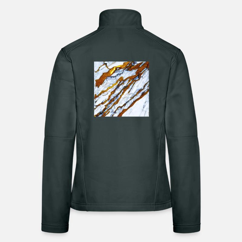 Le marbre blanc rencontre l’or Veste en tissu softshell Femme
