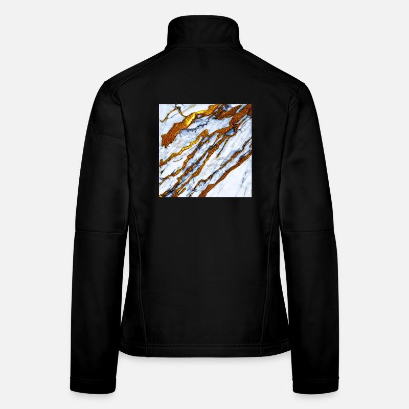 Le marbre blanc rencontre l’or Veste en tissu softshell Femme