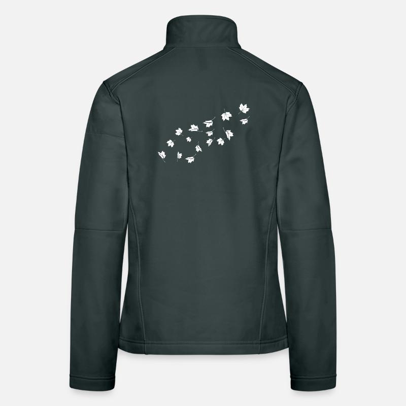 Minimalist maple leaves blowing in the wind Women's Softshell Jacket