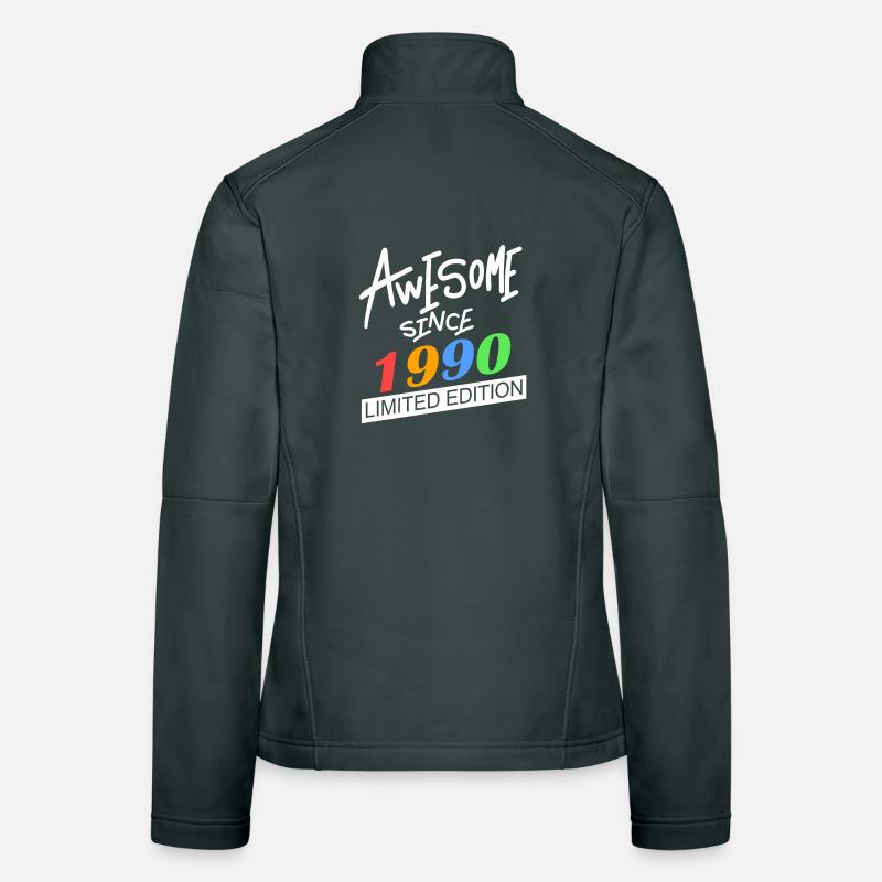 1990 - Né 1990 - Année de naissance 1990 Veste en tissu softshell Femme