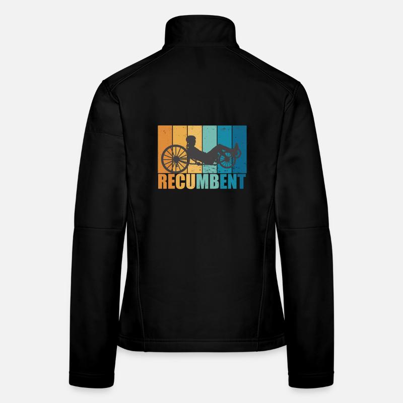 Vélo Vintage Retro Cyclisme Couché Cadeau Veste en tissu softshell Femme