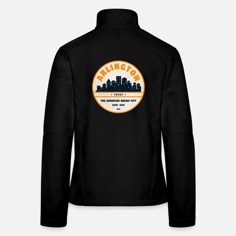 Arlington Skyline Retro Abzeichen Frauen Softshelljacke