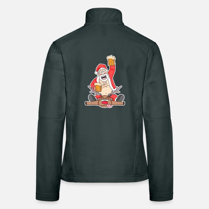 Santa Beer drôle de cerf Veste en tissu softshell Femme